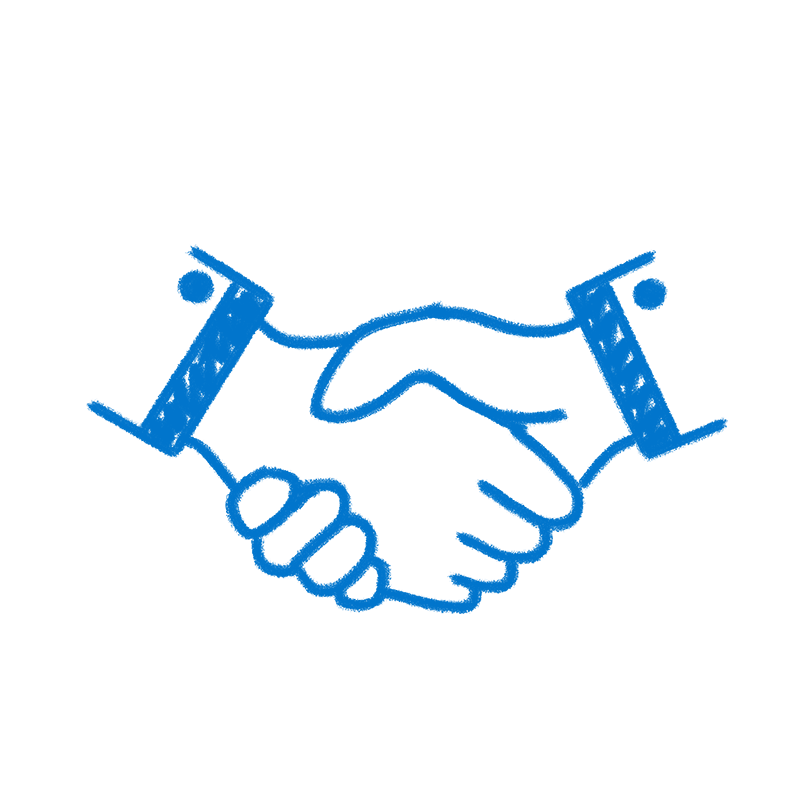 Kollane ümbrikuikoon valgel ringil, mille kõrval on paremale suunatud nool, sinisel taustal.